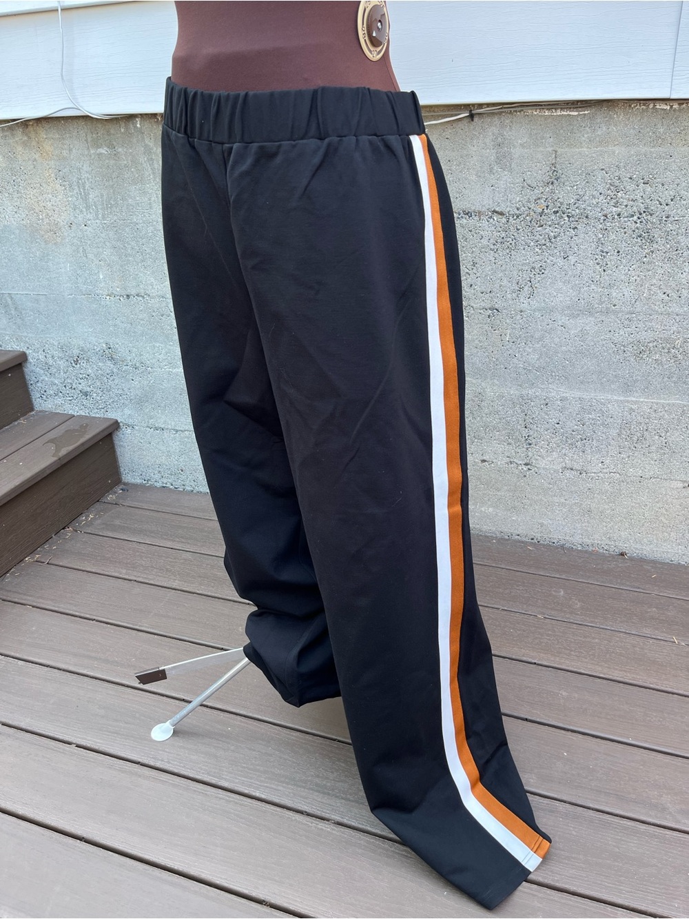 Universal Standard Stephanie Wide Leg Stripe Ponte Pants. L